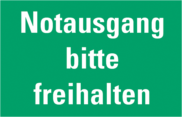 Rettungszeichenaufkleber .054- Notausgang bitte freihalten (alt)
