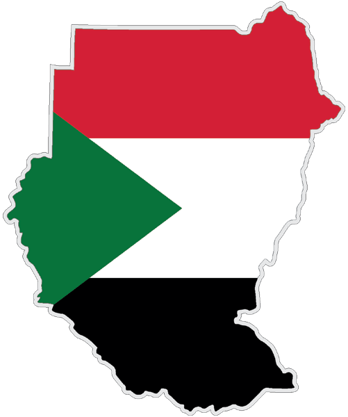 Auf Contour geschnittene Flagge | Sudan