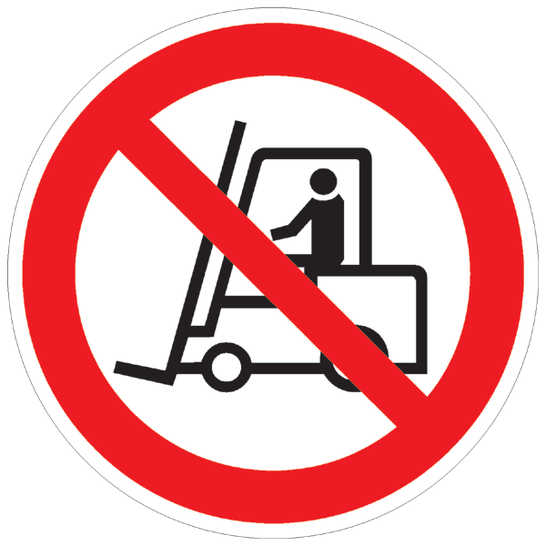 Verbotszeichenaufkleber alt .008- Flurförderzeuge verboten (alt)