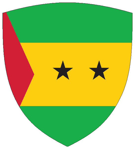 São Tomé und Príncipe | Flagge -wappenförmig