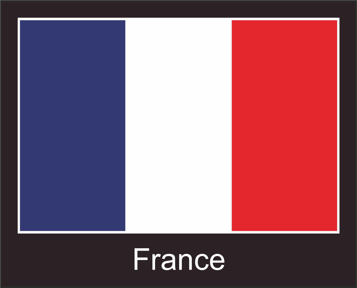 Frankreich | Aufkleber mit schwarzem Design 