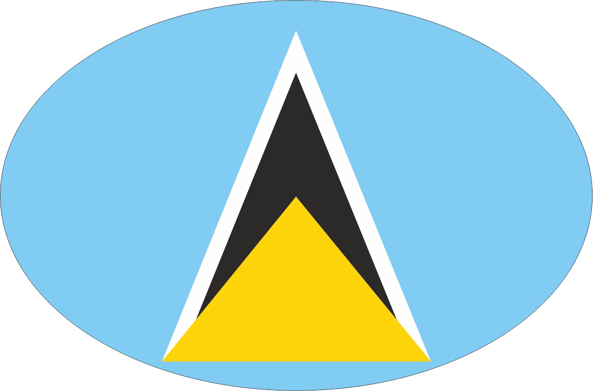 St. Lucia | Aufkleber in ovaler Form