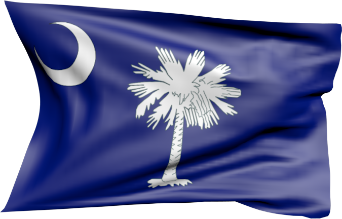 South Carolina | wehende Flagge von South Carolina als Aufkleber