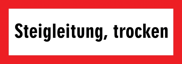 Feuerwehr Aufkleber -Steigleitung, trocken