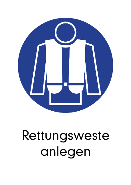 Gebotszeichenaufkleber alt .072- Rettungsweste anlegen (alt)
