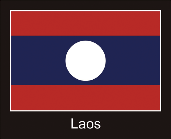 Laos | Aufkleber mit schwarzem Design 