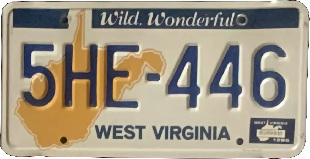 USA-Kennzeichen als Aufkleber | West Virginia.1