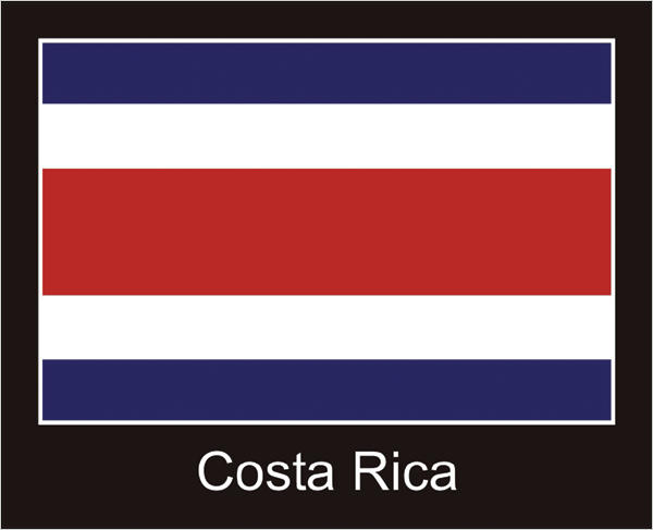 Costa Rica | Aufkleber mit schwarzem Design 