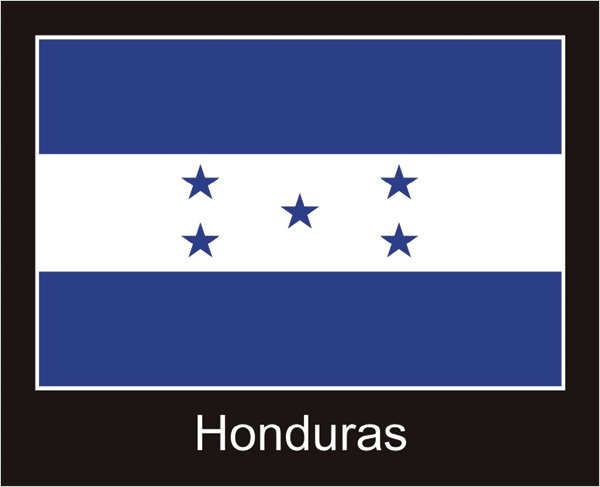 Honduras | Aufkleber mit schwarzem Design 