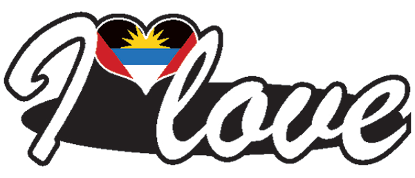 Aufkleber- I love Antigua und Barbuda
