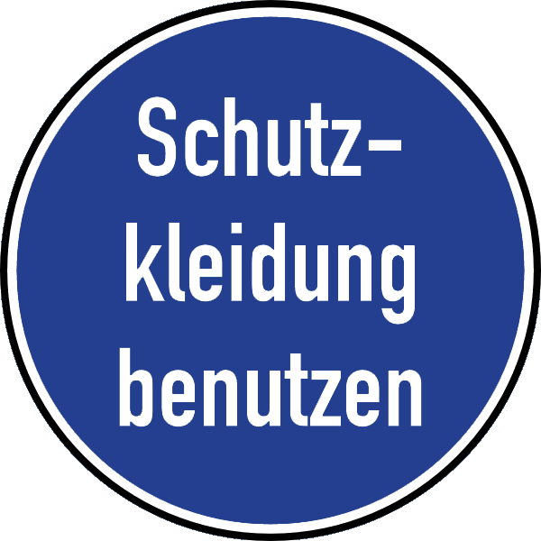 Gebotszeichenaufkleber alt .114- Schutzkleidung benutzen