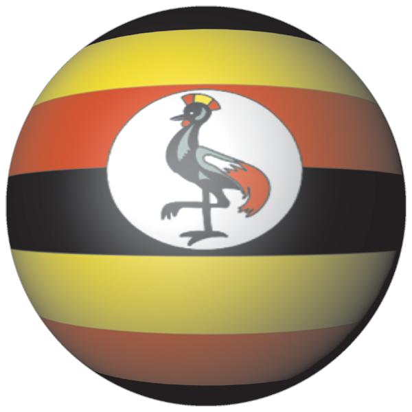 Uganda | Aufkleber in Kugelform