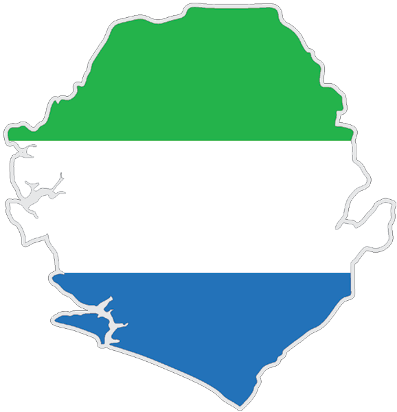 Sierra Leone | Auf Contour geschnittene Flagge