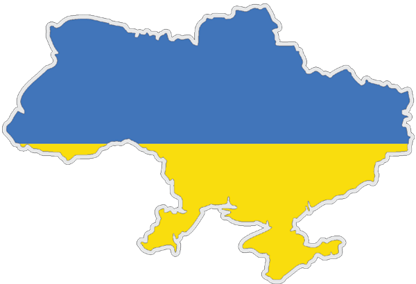 Ukraine | Auf Contour geschnittene Flagge