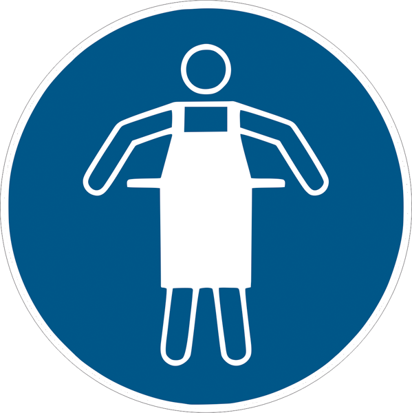 Gebotszeichenaufkleber - M026 Schutzschürze benutzen