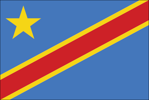 Kongo (dem. Republik) | Flagge -gleiche Größe