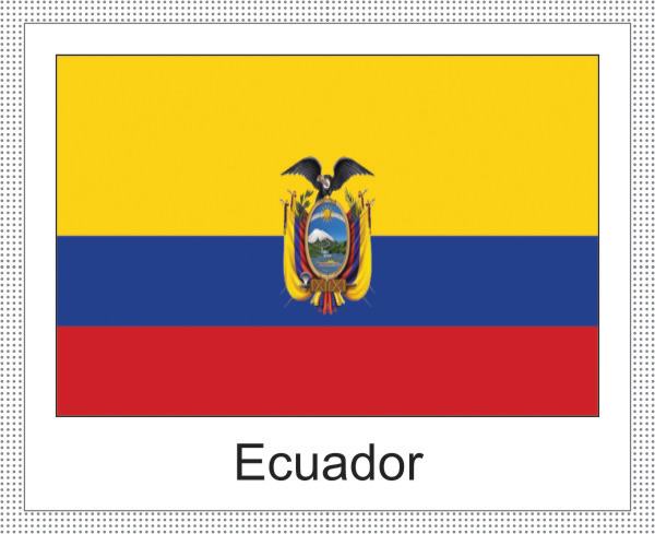 Ecuador | Aufkleber mit weissem Design