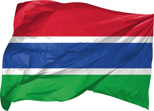 Gambia | wehende Flagge als Aufkleber