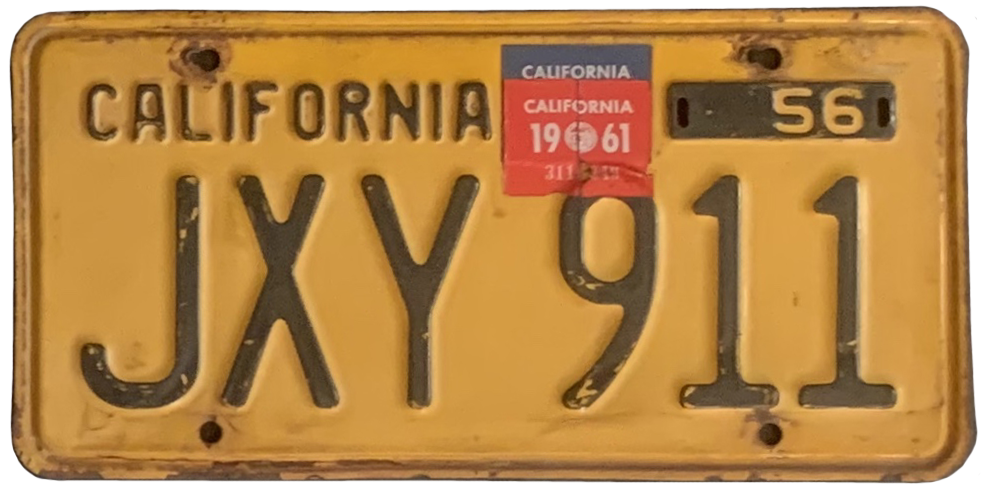 USA California 1956 Kennzeichen Nummernschild  Autokennzeichen Number Plate