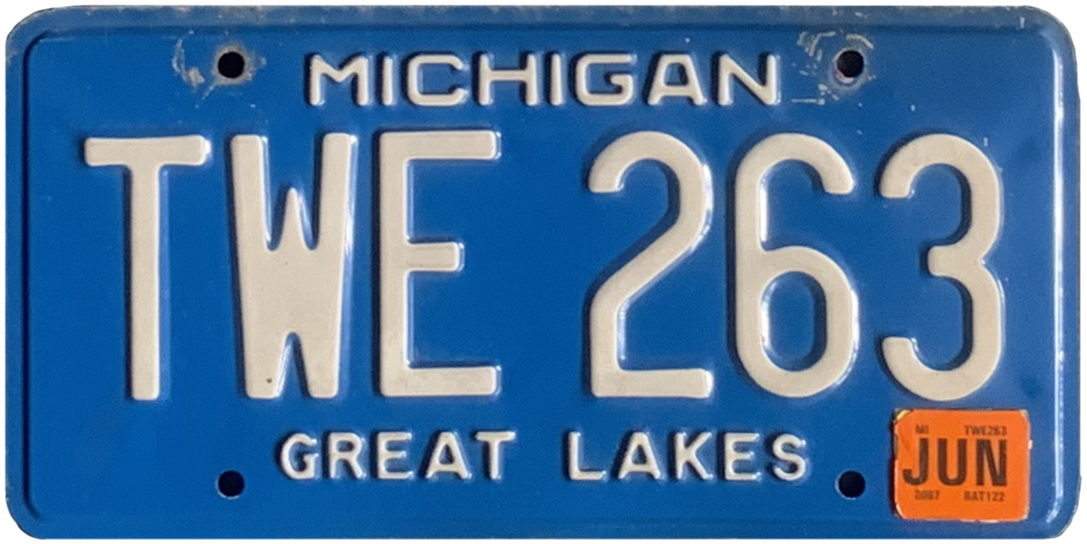 USA-Kennzeichen als Aufkleber | Michigan.5