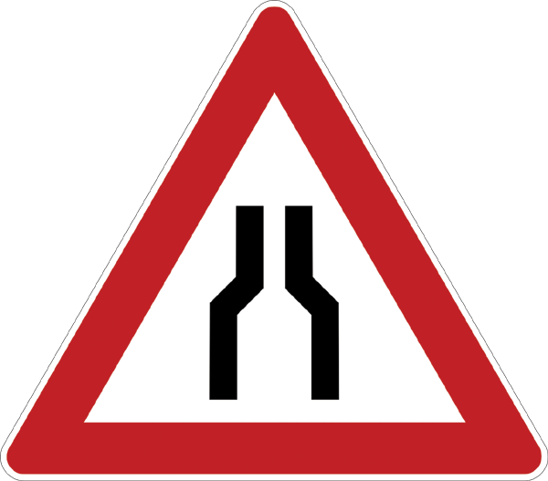 Verkehrszeichen 120 - Verengte Fahrbahn