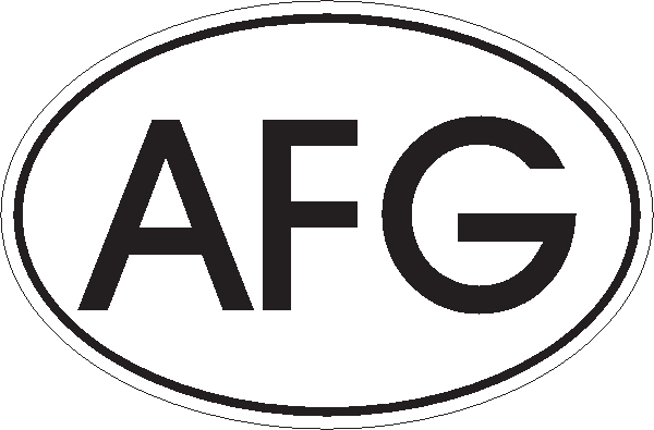 Länderkennzeichen Afghanistan (s/w) Länderkennzeichen Afghanistan (s/w)