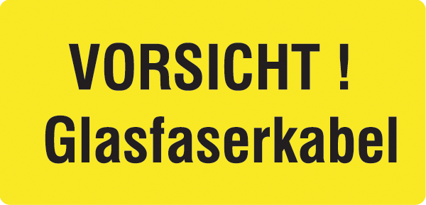Warnzeichenaufkleber Elektro .068- Vorsicht! Glasfaserkabel (alt)