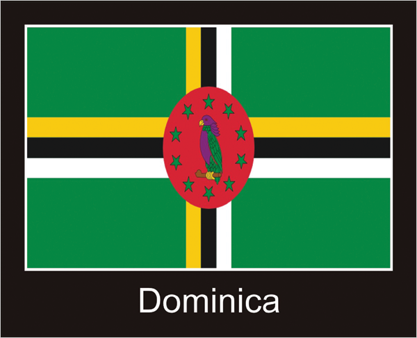 Dominica | Aufkleber mit schwarzem Design 