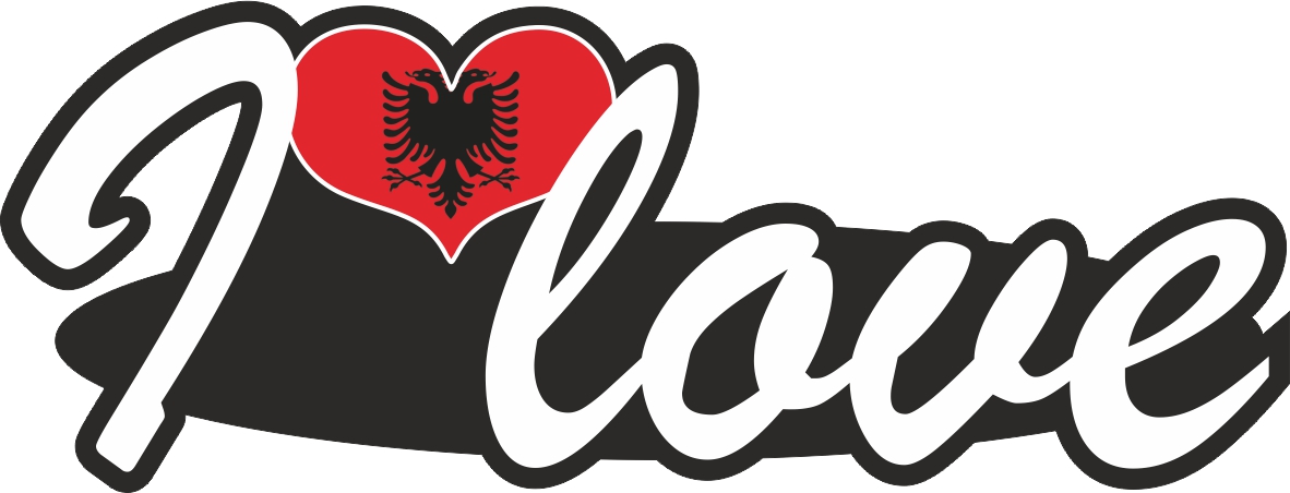 Aufkleber- I love Albanien Aufkleber- I love Albanien