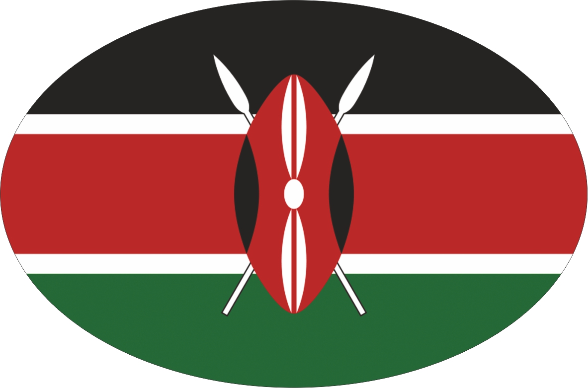 Kenia | Aufkleber in ovaler Form