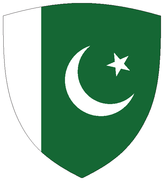 Pakistan | Flagge -wappenförmig
