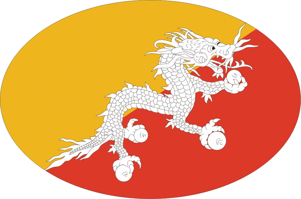 Bhutan | Aufkleber in ovaler Form