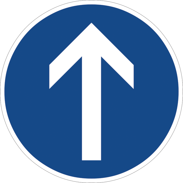 Verkehrszeichen 209.30 - Vorgeschriebene Fahrtrichtung - geradeaus