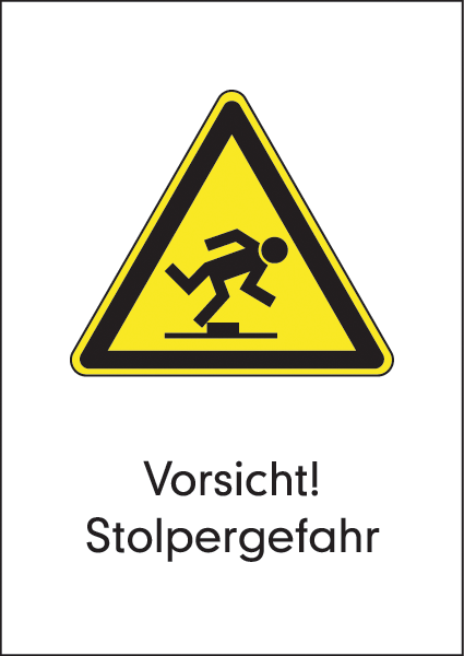 Warnzeichenaufkleber alt .086- Vorsicht! Stolpergefahr (alt)
