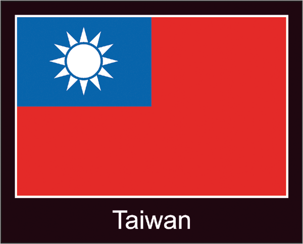 Taiwan | Aufkleber mit schwarzem Design