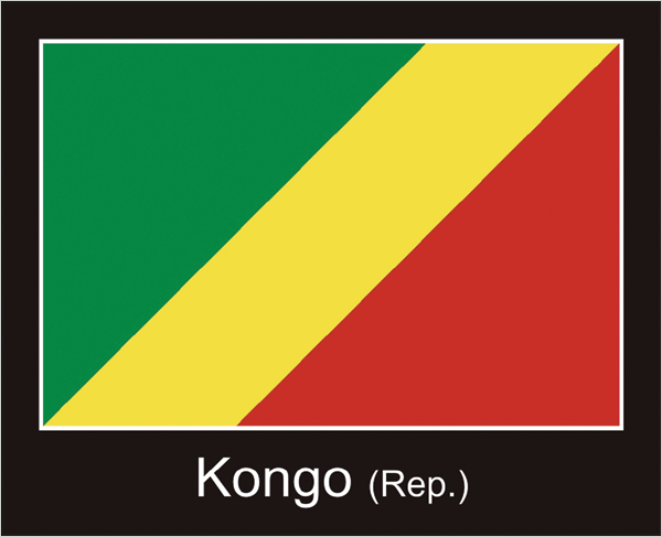 Kongo (Republik) | Aufkleber mit schwarzem Design 