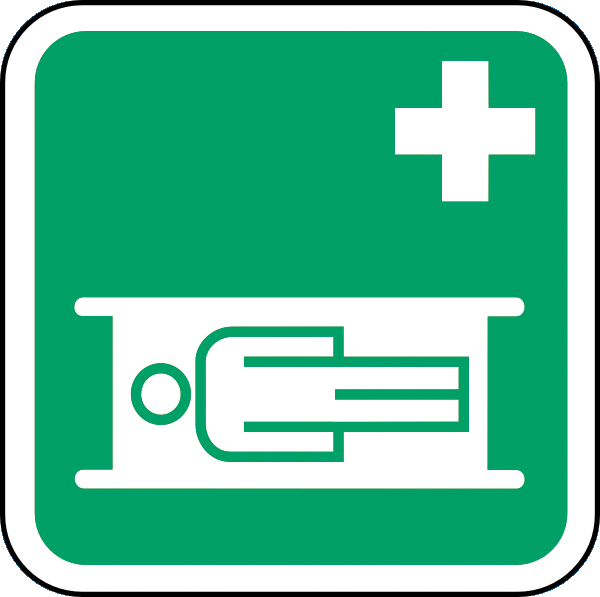 Rettungszeichenaufkleber .163- Krankentrage (alt)