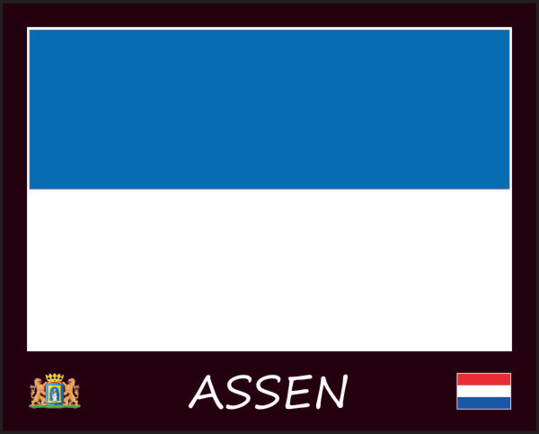Flagge von Assen | schwarz