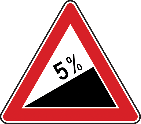 Verkehrszeichen 110.05 - Steigung 5%