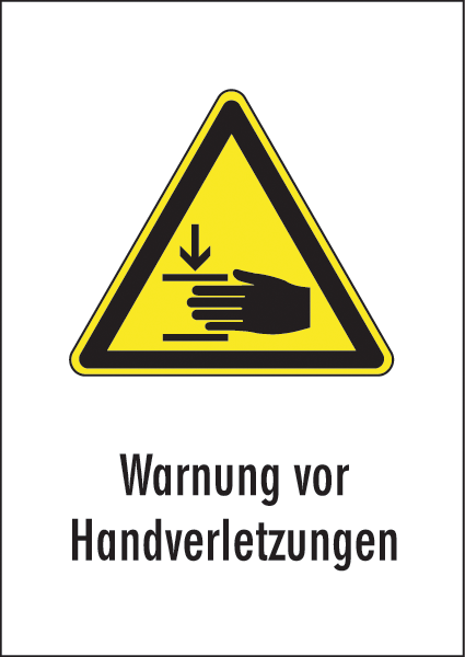 Warnzeichenaufkleber alt .097- Warnung vor Handverletzungen (alt)