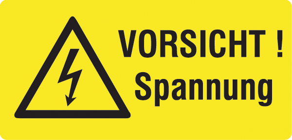 Warnzeichenaufkleber Elektro .073- Vorsicht! Spannung (alt)