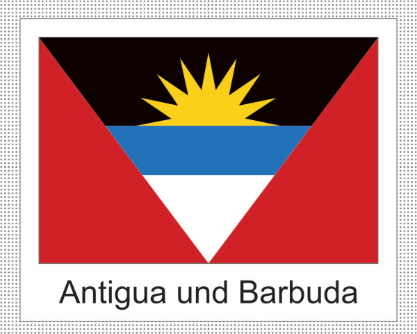Antigua und Barbuda | Aufkleber mit weissem Design