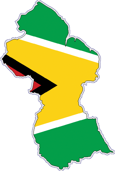 Guyana | Auf Contour geschnittene Flagge
