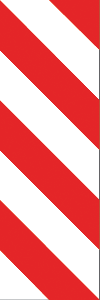 Warnzeichenaufkleber alt .121- Markierung Rot/Weiß