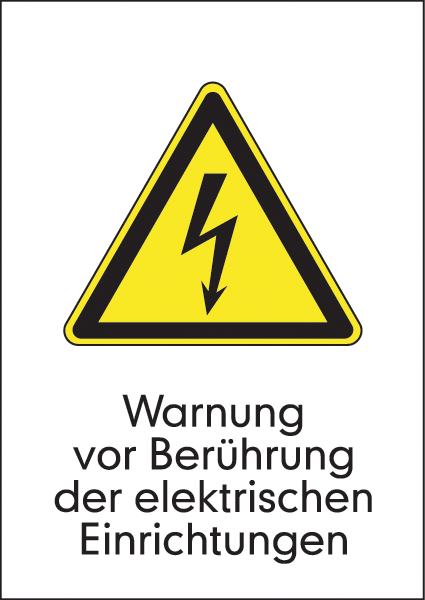 Warnzeichenaufkleber Elektro .015- Warnung vor Berührung der elektrischen Einrichtungen (alt)