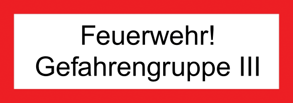 Feuerwehraufkleber .011- Gefahrengruppe III