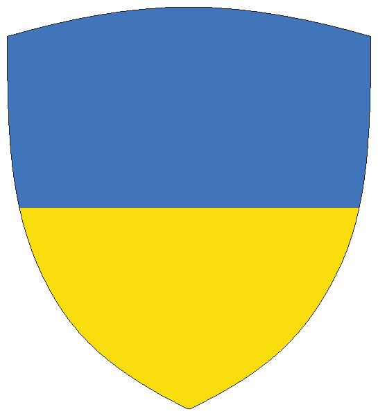 Ukraine | Flagge -wappenförmig