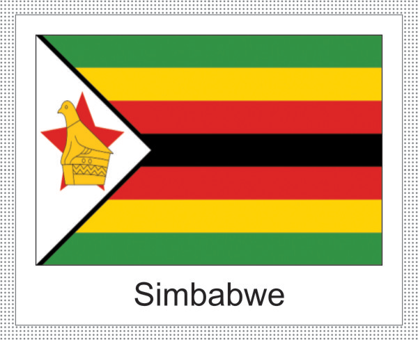 Simbabwe | Aufkleber mit weissem Design