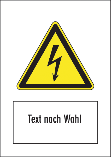 Warnzeichenaufkleber alt .083- Hochspannung Text nach Wahl (alt)