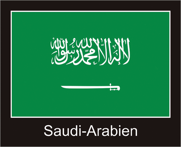 Saudi-Arabien | Aufkleber mit schwarzem Design 